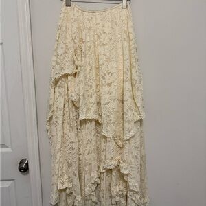 Elegant Cream Lace Skirt